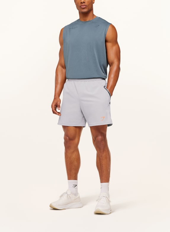GYMSHARK Trainingsshorts HYBRID HELLGRAU