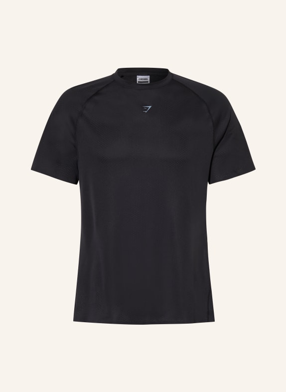GYMSHARK Laufshirt HYBRID SCHWARZ