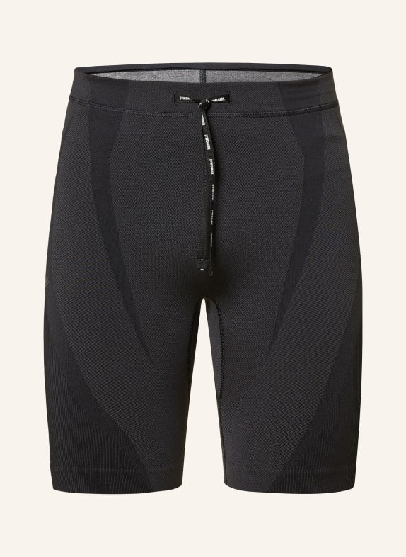 GYMSHARK 2-in-1-Laufshorts SEAMLESS RUNNING SCHWARZ / DUNKELGRAU