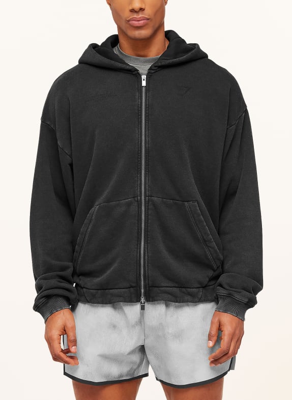 GYMSHARK Veste sweat CONDITIONING CLUB WASHED NOIR