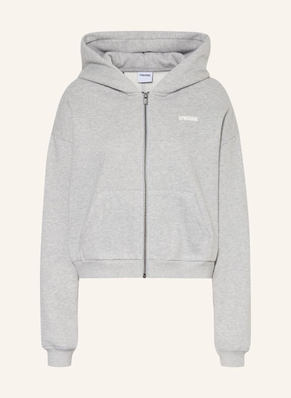 GYMSHARK Oversized-Sweatjacke COSY LUXE GRAU / WEISS