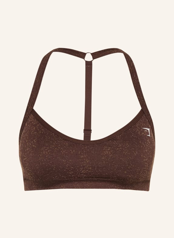 GYMSHARK Sport-BH ADAPT FLECK SPORTS DUNKELBRAUN / BRAUN