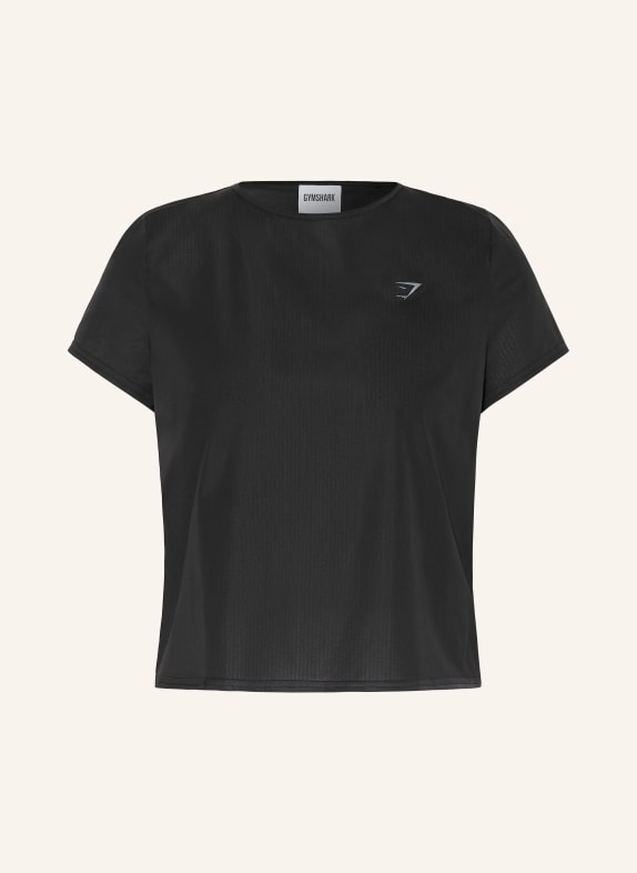 GYMSHARK Laufshirt BETTER LEVEL RUNNING SHORT SLEEVE SCHWARZ / DUNKELGRAU