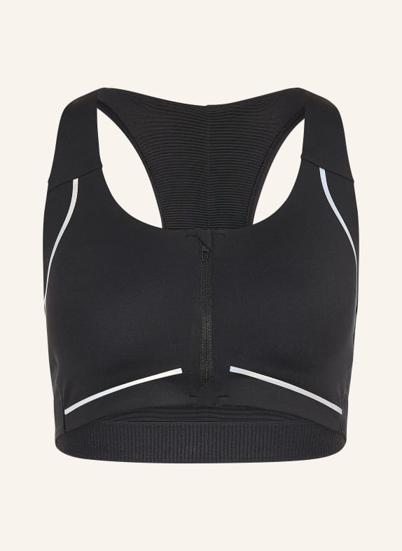 GYMSHARK Sport-BH RUNNING SCHWARZ / HELLGRAU