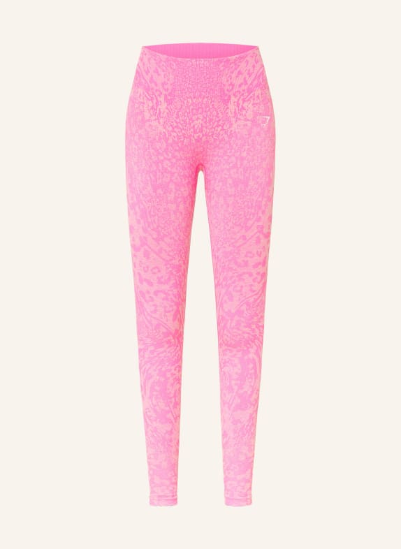 GYMSHARK Tights ADAPT ANIMAL PINK / HELLORANGE