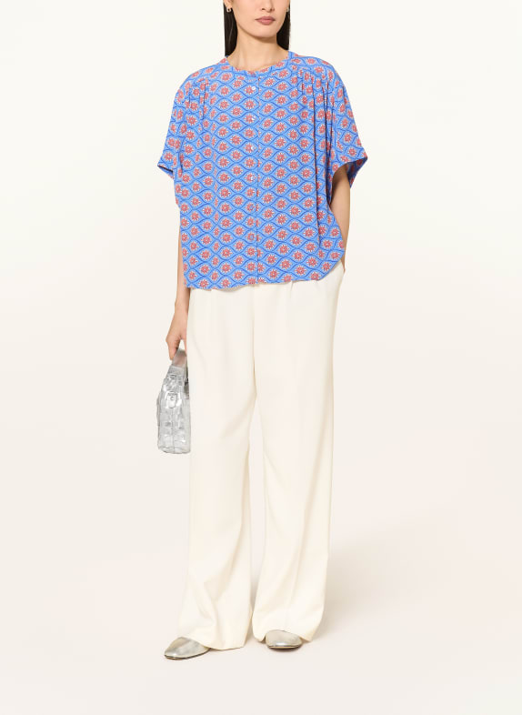 Smith & Soul Blouse BLAUW / DONKERORANJE