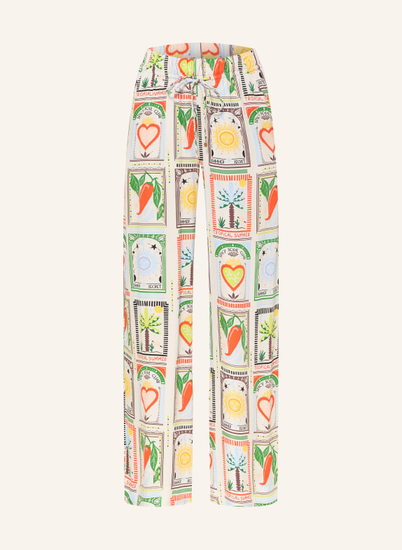 Smith & Soul Pantaloni Marlene ECRU / ROȘU / VERDE