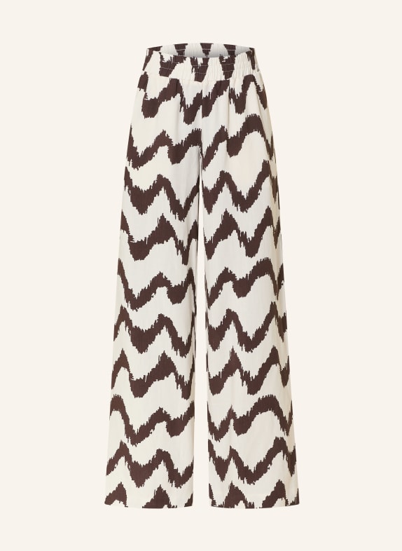 OPUS PANTS Marlenehose MALOTTA DUNKELBRAUN / WEISS