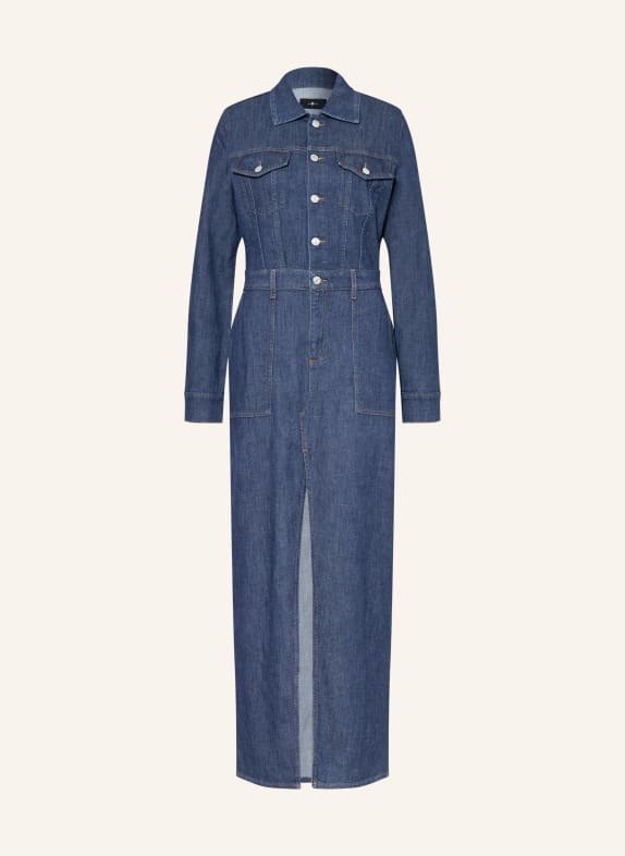 7 for all mankind Džínové šaty UTILITY MAXI DRESS TMAVĚ MODRÁ