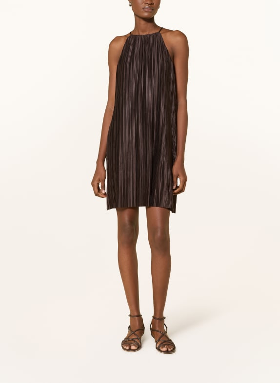 GRACE & MILA Plisseekleid WILONA DUNKELBRAUN