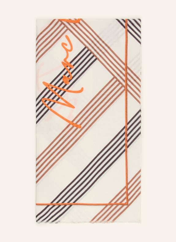 Marc O'Polo Scarf with linen CREAM / BROWN / ORANGE