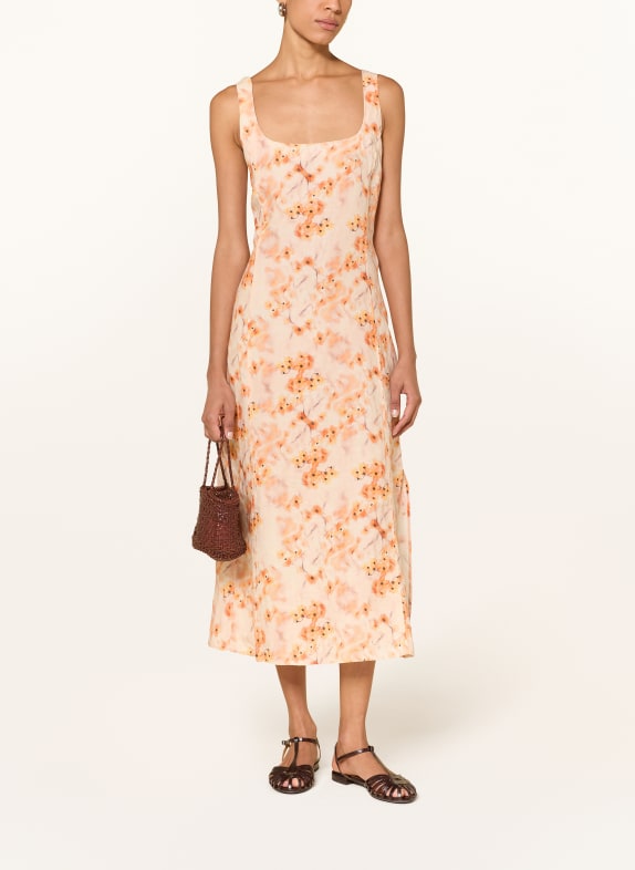 Marc O'Polo Lněné šaty s výřezy ORANŽOVÁ