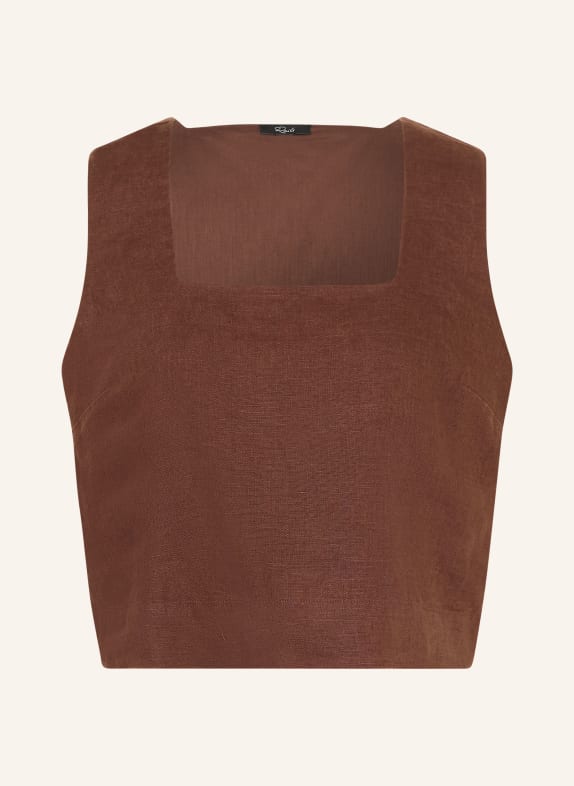 Rails Top ARIKA z lnu CIEMNOBRĄZOWY