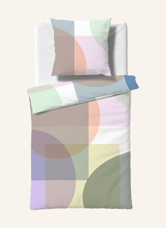 fleuresse Bettwäsche BED ART S KHAKI / HELLLILA / LACHS