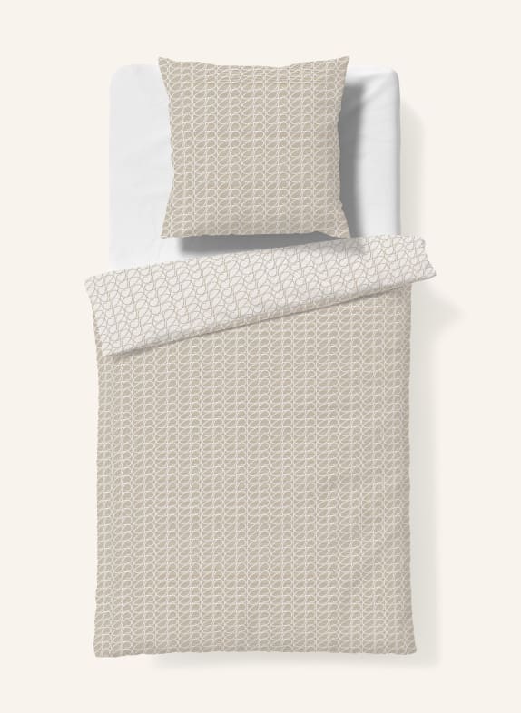 fleuresse Bettwäsche BLACK PREMIUM DAMAST BEIGE / WEISS