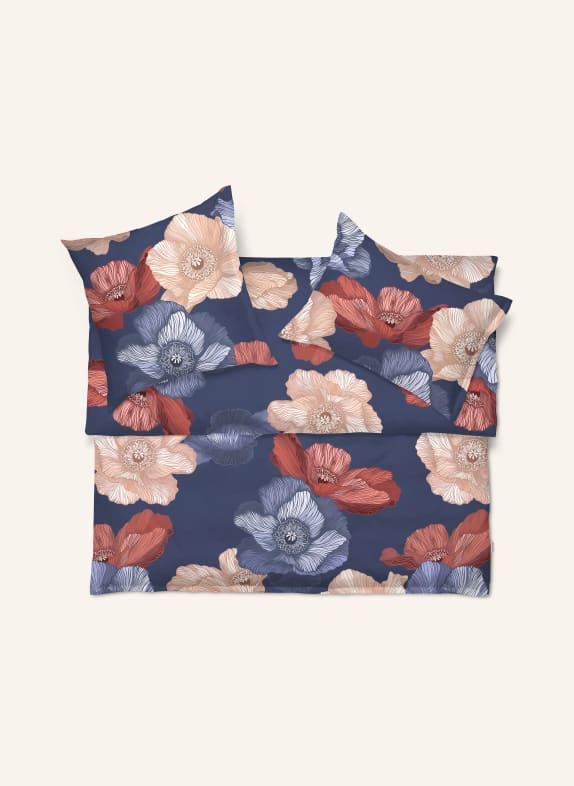 SCHLOSSBERG Pościel MONA GRANATOWY / CZERWONY / ŁOSOSIOWY