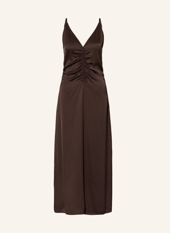 BAUM UND PFERDGARTEN ATALIA Satin Dress DARK BROWN