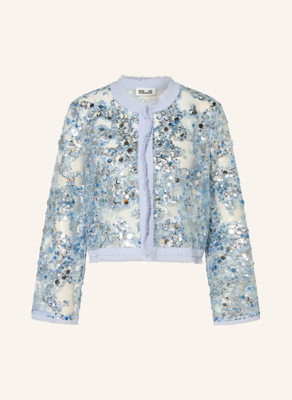 BAUM UND PFERDGARTEN Mesh-Jacke BETHINA mit Pailletten HELLBLAU / SILBER