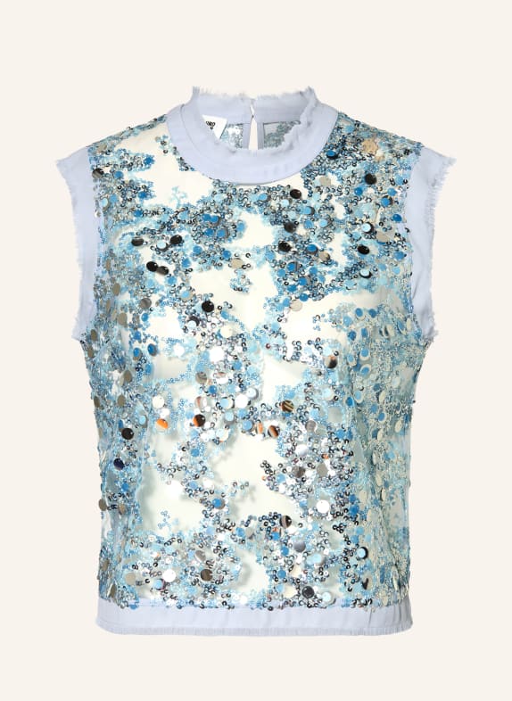BAUM UND PFERDGARTEN Mesh-Top MANIRA mit Pailletten HELLBLAU / SILBER