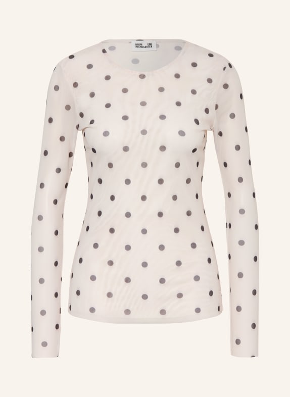 BAUM UND PFERDGARTEN JODIE Long-Sleeve Shirt in Mesh BEIGE / BLACK