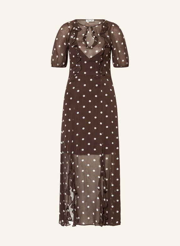 BAUM UND PFERDGARTEN ALARA Dress with Flounces DARK BROWN / WHITE