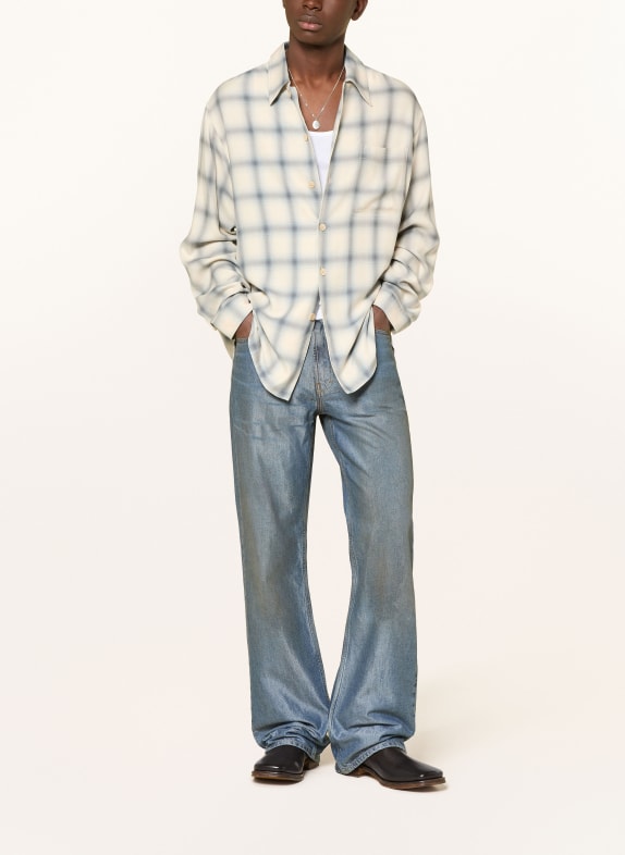 OUR LEGACY Overhemd EVERY SHIRT Comfort Fit CRÈME / LICHTGROEN / BLAUW