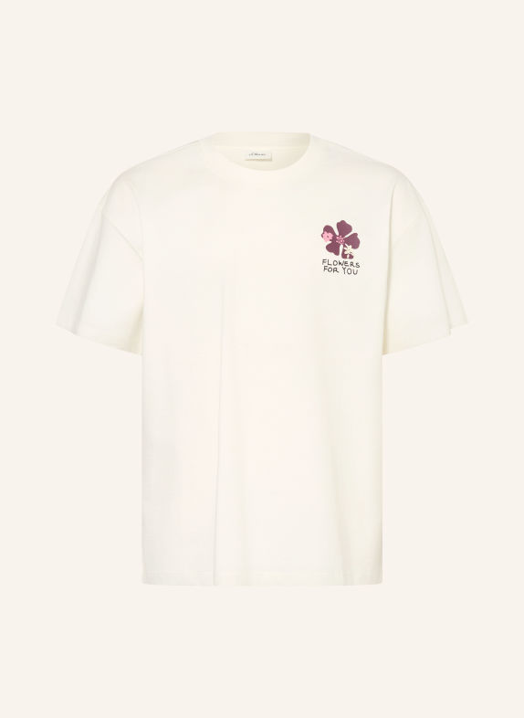 s.Oliver RED T-Shirt ECRU / ALTROSA / DUNKELLILA