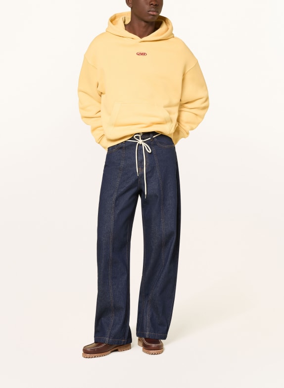 about:blank Oversized hoodie GEEL / DONKERROOD