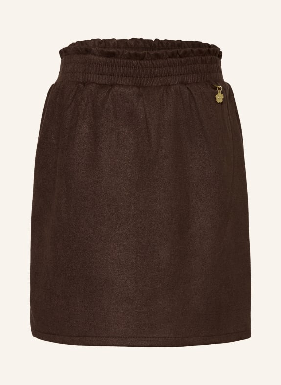 s.Oliver RED Leather-look skirt DARK BROWN