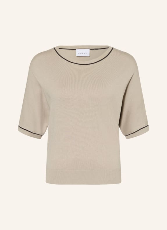 comma Strickshirt BEIGE / DUNKELBRAUN