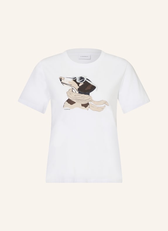 comma T-Shirt WEISS / BEIGE / SCHWARZ