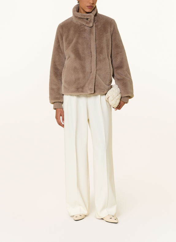 comma Kunstfell-Jacke TAUPE