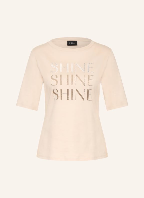 s.Oliver BLACK LABEL T-Shirt mit Schmucksteinen HELLBRAUN / SILBER / HELLGRAU