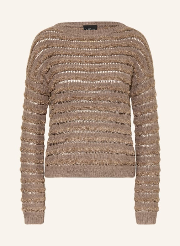 s.Oliver BLACK LABEL Pullover mit Pailletten BRAUN