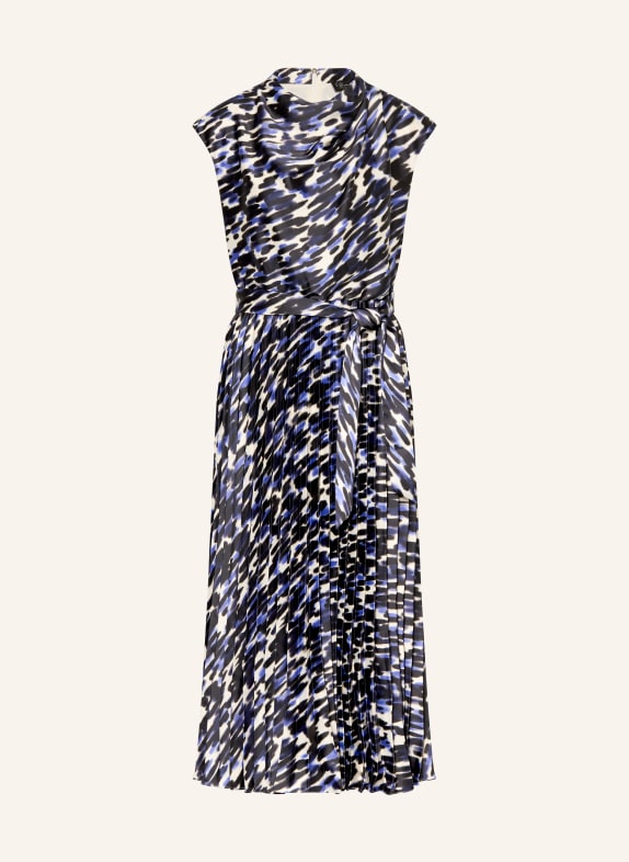 s.Oliver BLACK LABEL Kleid mit Plissees SCHWARZ / BLAU / WEISS