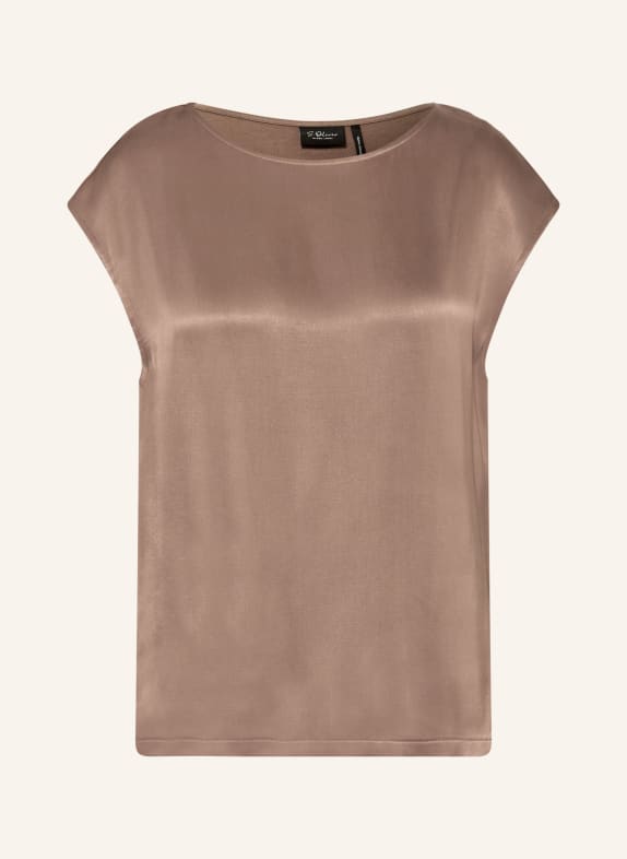 s.Oliver BLACK LABEL Blusentop im Materialmix BRAUN