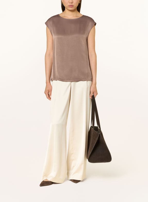 s.Oliver BLACK LABEL Blouse met gemengde materialen BRUIN