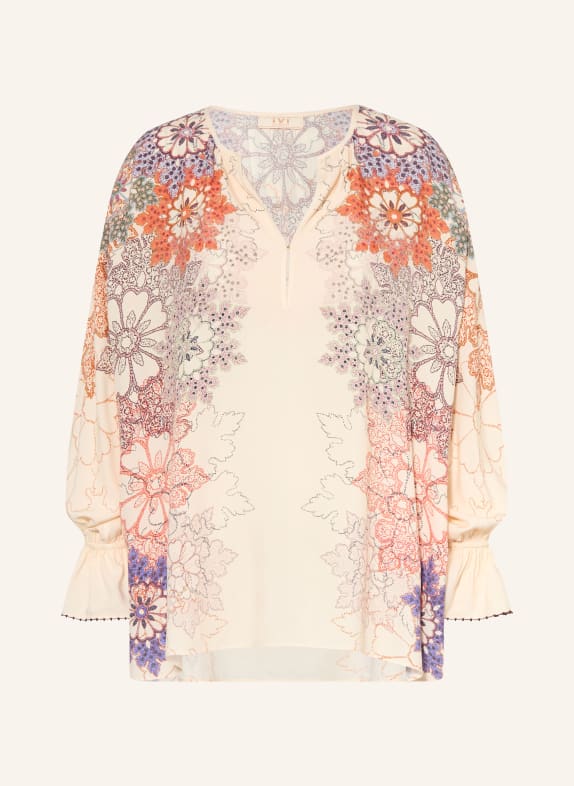 IVI collection Blůzová košile KRÉMOVÁ / FIALOVÁ / ORANŽOVÁ