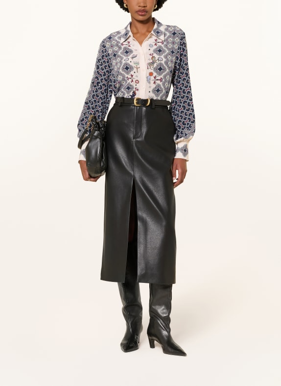 IVI collection Overhemdblouse met zijde CRÈME / DONKERROOD / DONKERBLAUW