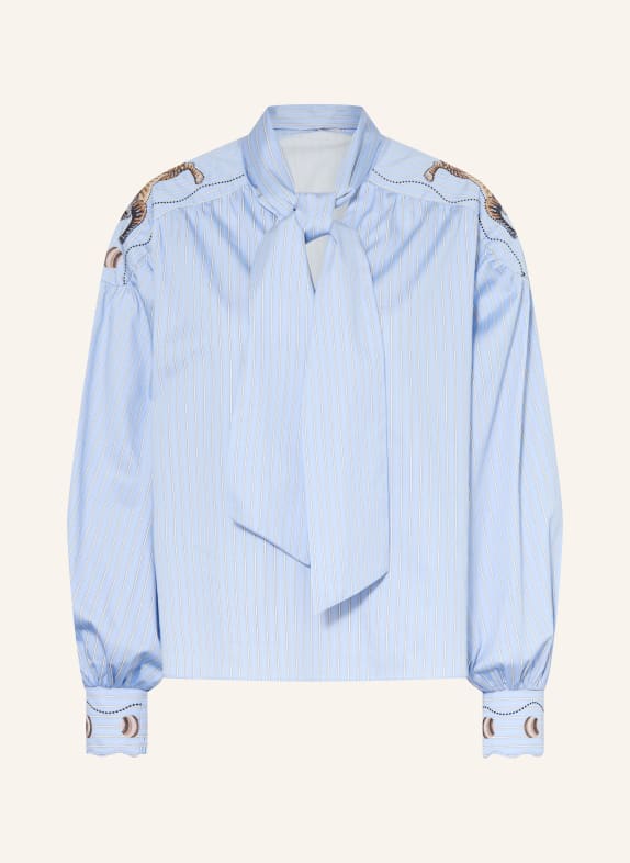 IVI collection Blůza s odnímatelnou mašlí TMAVĚ MODRÁ / BÍLÁ / ČERNÁ
