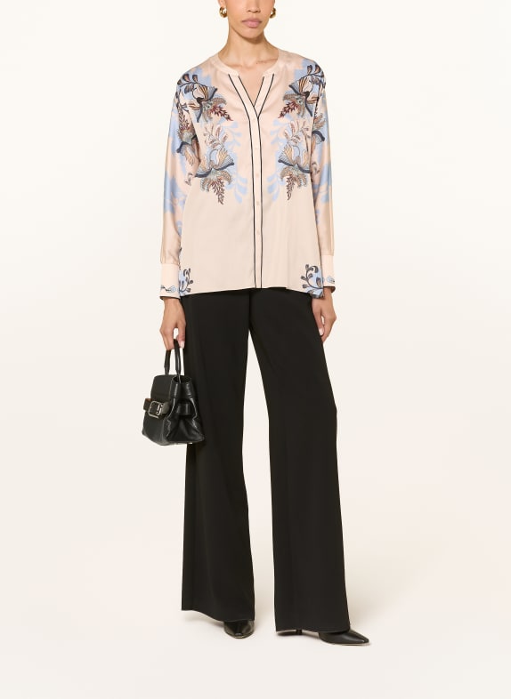IVI collection Blouse met zijde CRÈME / LICHTBLAUW / DONKERBLAUW