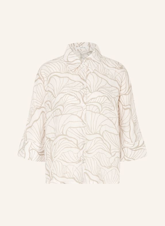 OPUS Bluzka FASHELL z rękawami 3/4 ECRU / OLIWKOWY