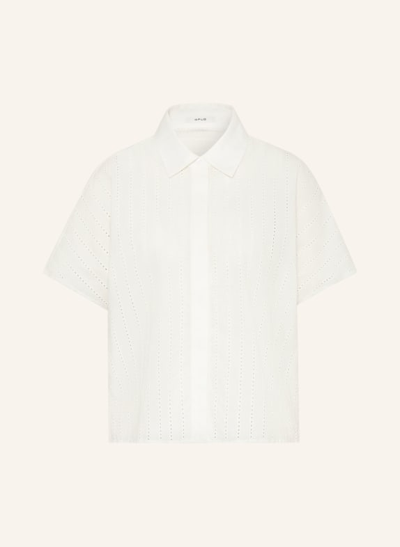 OPUS Chemisier FYDRA en dentelle ajourée BLANC