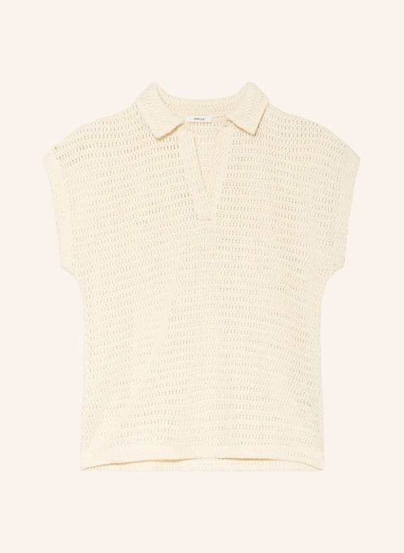 OPUS Häkel-Poloshirt SOMONA CREME