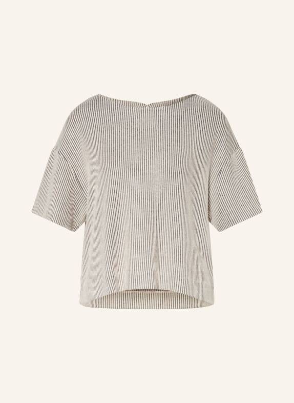 OPUS Strickshirt GAUSTER CREME / DUNKELBLAU