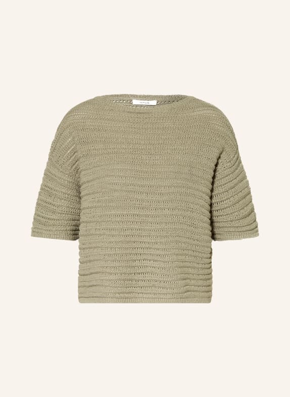 OPUS Sweter z dzianiny PINSE OLIWKOWY
