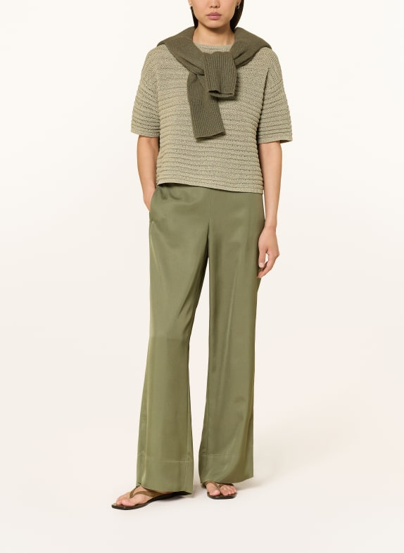 OPUS Gebreid shirt PINSE OLIJF