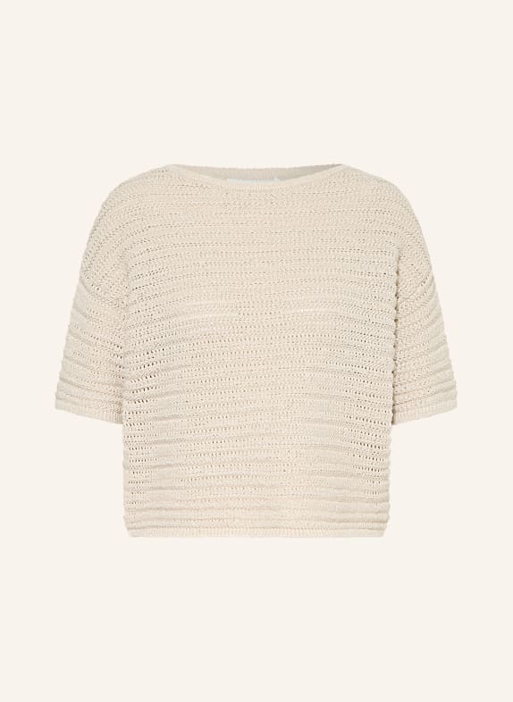 OPUS Sweter z dzianiny PINSE BEŻOWY