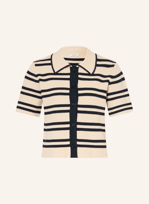 OPUS Strickbluse DERTINY CREME / DUNKELBLAU