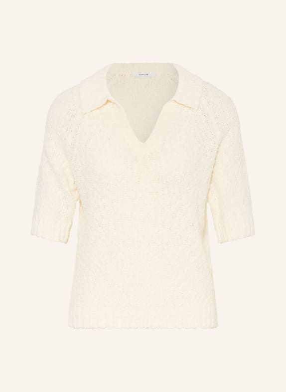 OPUS Strick-Poloshirt POSILLY aus Bouclé ECRU
